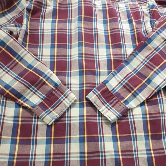 Urban Pipeline Men Medium Long Sleeve Shirt Plaid Casual Work Weekend Relax FLAW - Picture 10 of 12